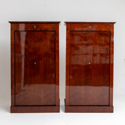 Pair of Biedermeier Mahogany veneered Cabinets, Vienna circa 1820