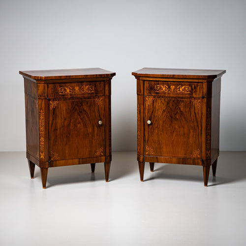 Pair of Biedermeier Nightstands, Italy, 19th Century