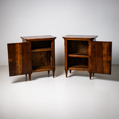 Pair of Biedermeier Nightstands, Italy, 19th Century