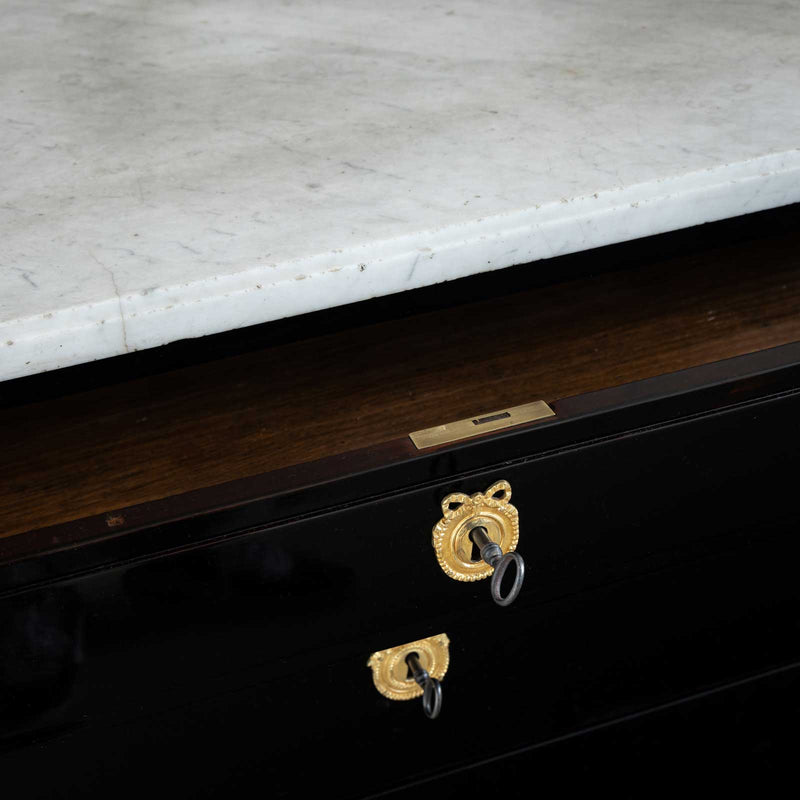 Directoire Chest of Drawers with white Marble Top, France circa 1800