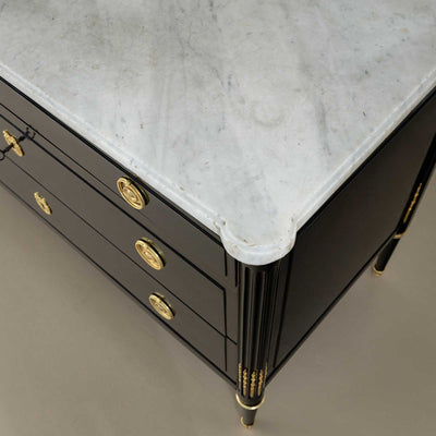 Directoire Chest of Drawers with white Marble Top, France circa 1800