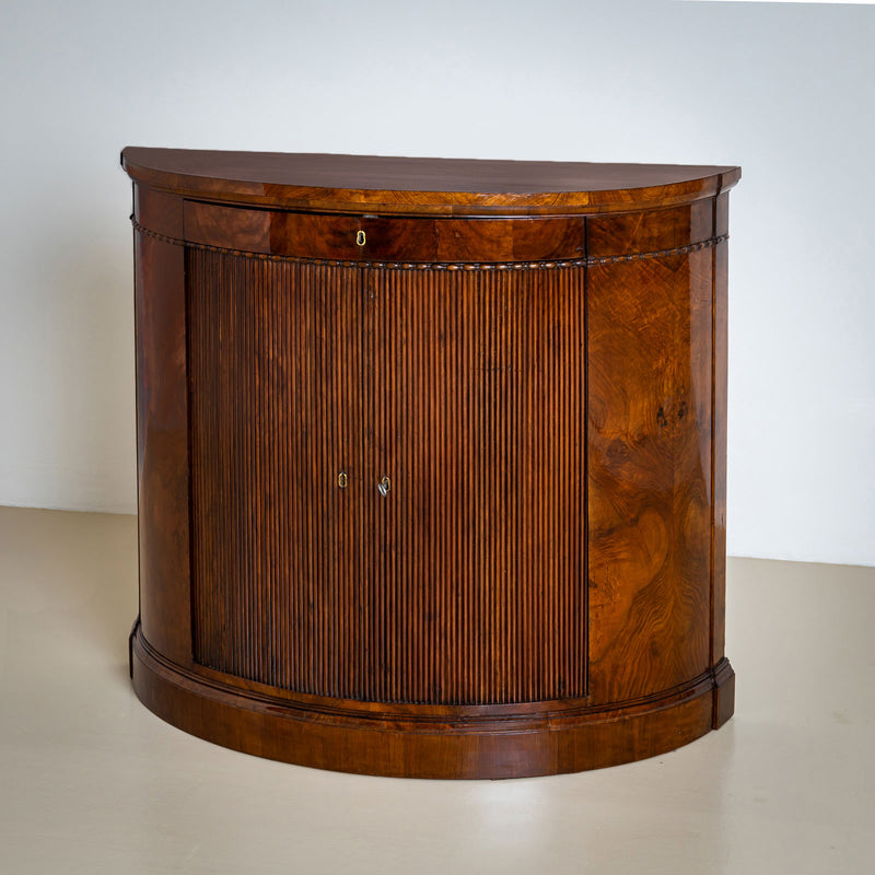 Pair of Demi Lune Sideboard in Walnut, Mid-19th Century