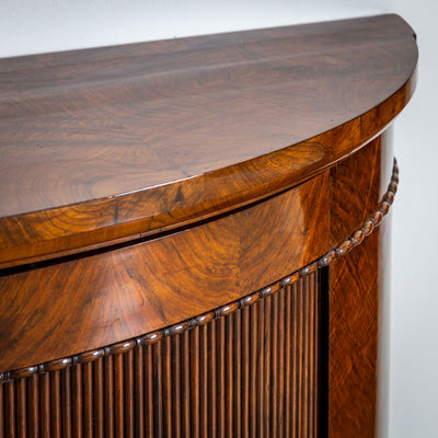 Pair of Demi Lune Sideboard in Walnut, Mid-19th Century