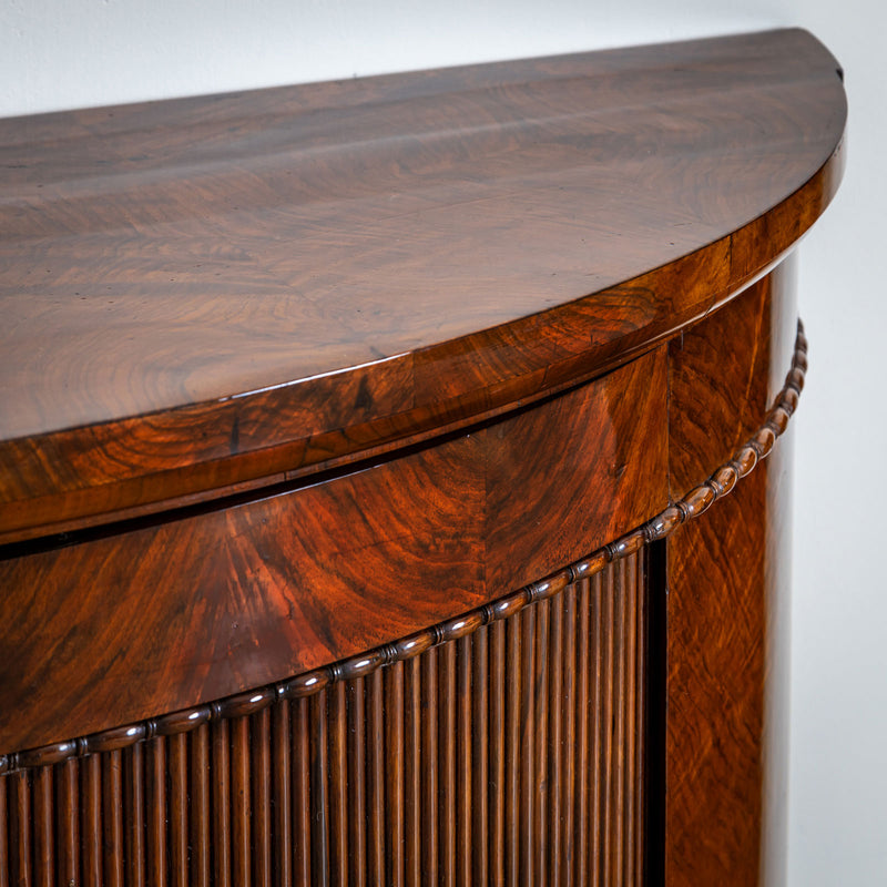 Pair of Demi Lune Sideboard in Walnut, Mid-19th Century