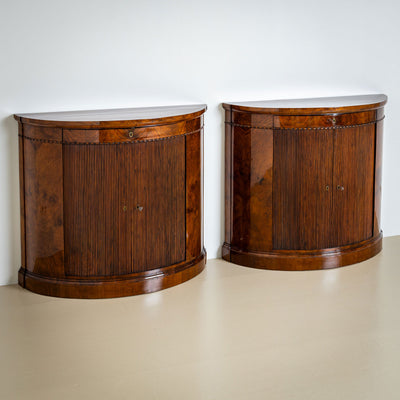 Pair of Demi Lune Sideboard in Walnut, Mid-19th Century