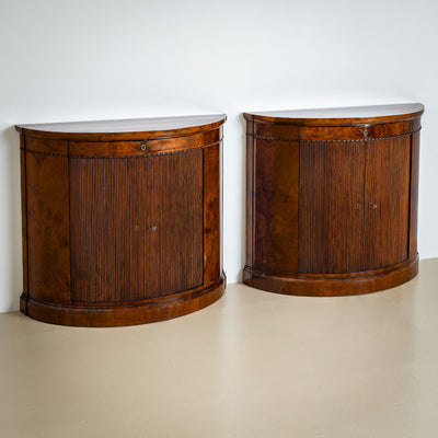 Pair of Demi Lune Sideboard in Walnut, Mid-19th Century