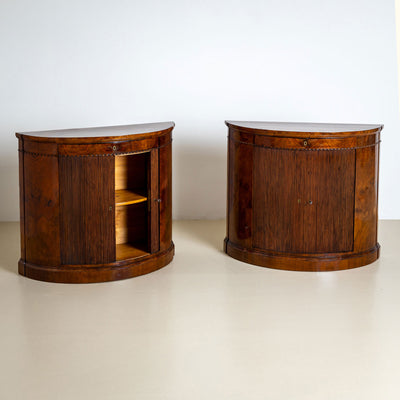 Pair of Demi Lune Sideboard in Walnut, Mid-19th Century