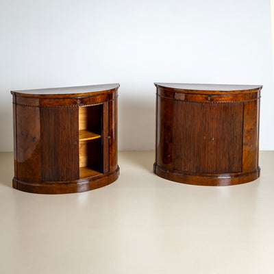 Pair of Demi Lune Sideboard in Walnut, Mid-19th Century