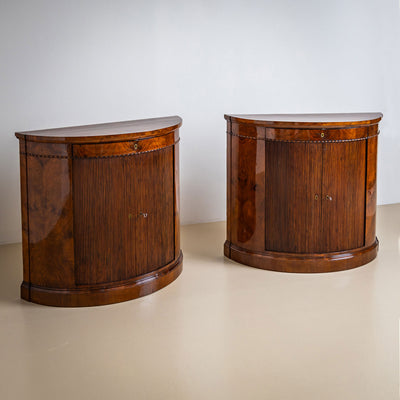 Pair of Demi Lune Sideboard in Walnut, Mid-19th Century