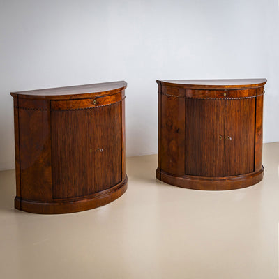 Pair of Demi Lune Sideboard in Walnut, Mid-19th Century