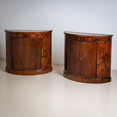 Pair of Demi Lune Sideboard in Walnut, Mid-19th Century