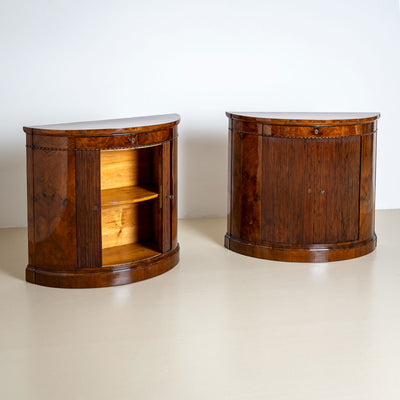 Pair of Demi Lune Sideboard in Walnut, Mid-19th Century