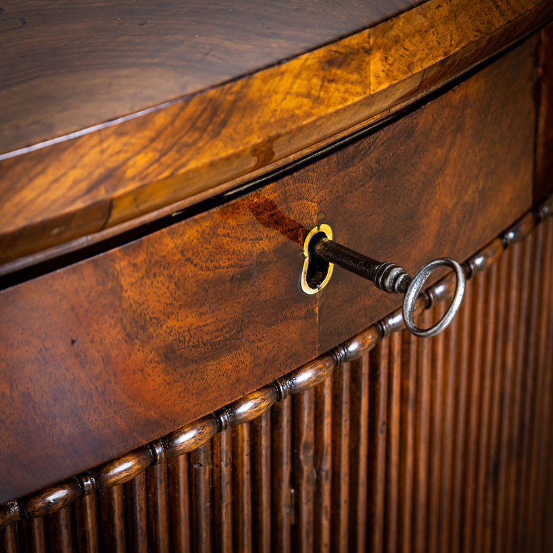 Pair of Demi Lune Sideboard in Walnut, Mid-19th Century