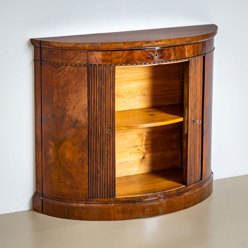 Pair of Demi Lune Sideboard in Walnut, Mid-19th Century