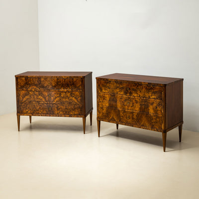 Biedermeier Walnut Chests of Drawers, Italy, circa 1830