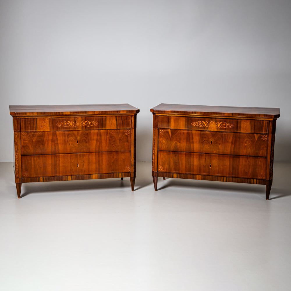 Pair of Biedermeier Chests of Drawers, Italy 19th Century