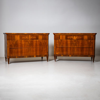 Pair of Biedermeier Chests of Drawers, Italy 19th Century