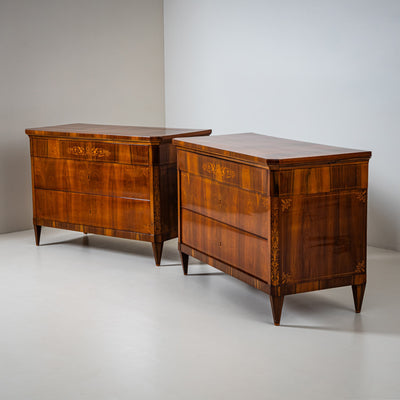 Pair of Biedermeier Chests of Drawers, Italy 19th Century