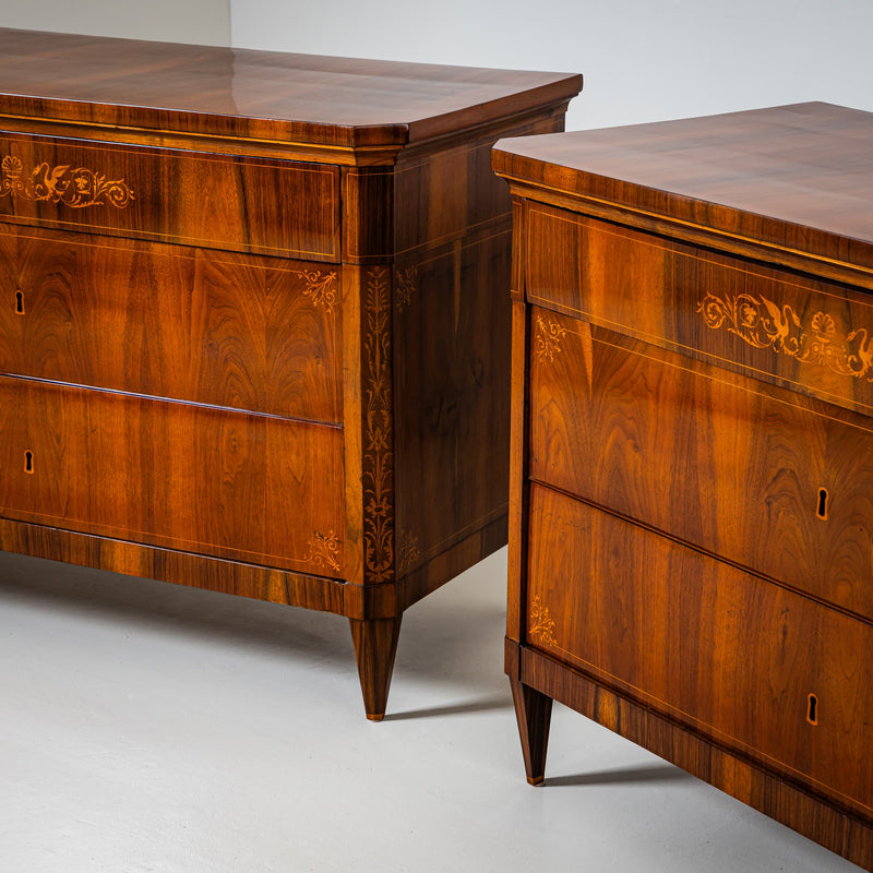 Pair of Biedermeier Chests of Drawers, Italy 19th Century