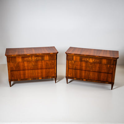 Pair of Biedermeier Chests of Drawers, Italy 19th Century