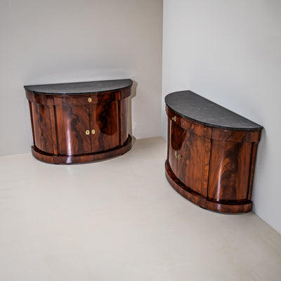 Pair of Demi-Lune Sideboards, Italy, Early 19th Century