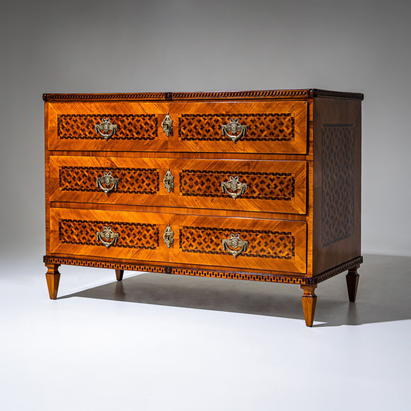Louis Seize Marquetry Chest of Drawers, late 18th Century