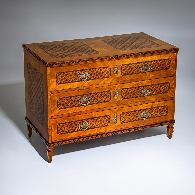 Louis Seize Marquetry Chest of Drawers, late 18th Century