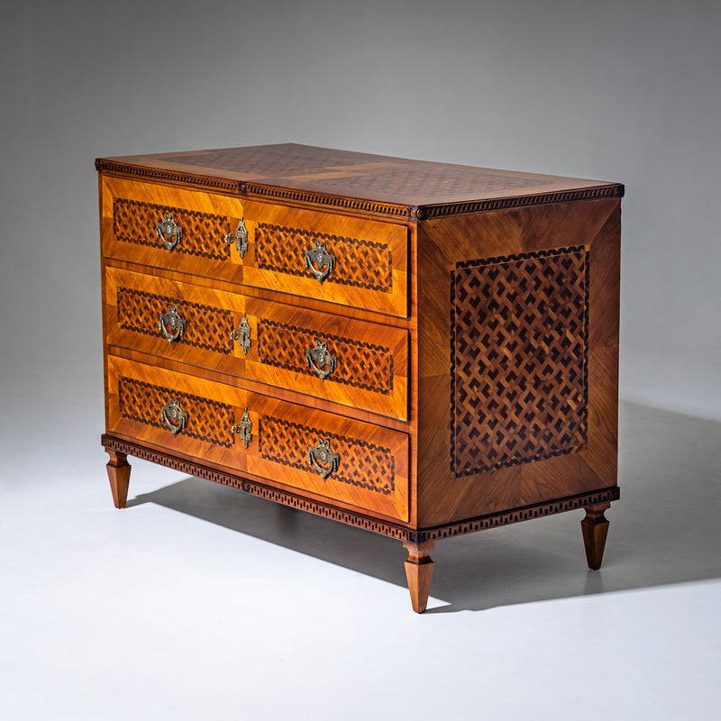 Louis Seize Marquetry Chest of Drawers, late 18th Century