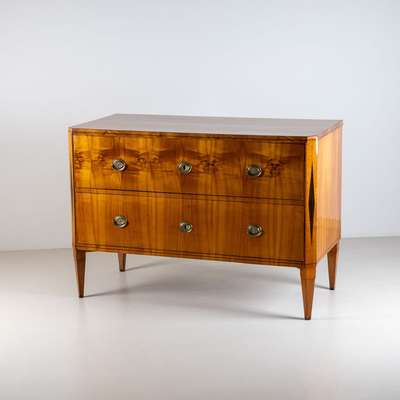 Biedermeier Chest of Drawers with Diamond Inlay, circa 1820