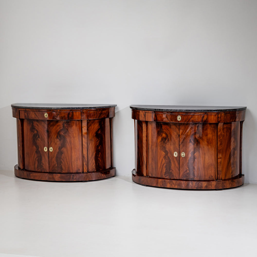 Pair of Demi-Lune Charles X Sideboards, France, circa 1830