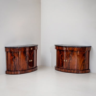 Pair of Demi-Lune Sideboards, Italy, Early 19th Century