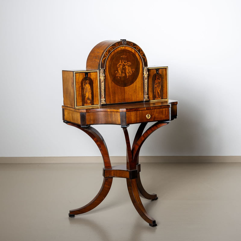 Empire Ladies’ Secretaire with Muses and Caryatids, Vienna, Austria, circa 1810