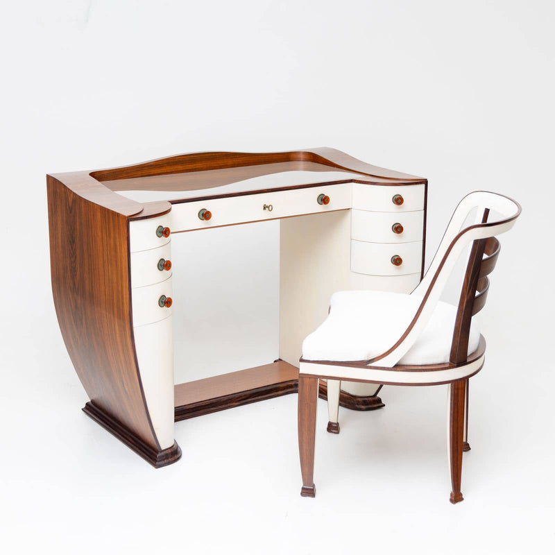 Art Deco Dressing Table with matching Chair, Italy circa 1930