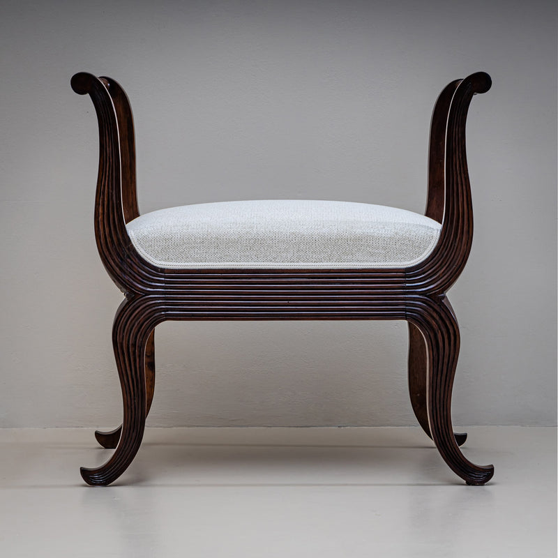 Pair of Walnut Tabourets, Italy, circa 1830
