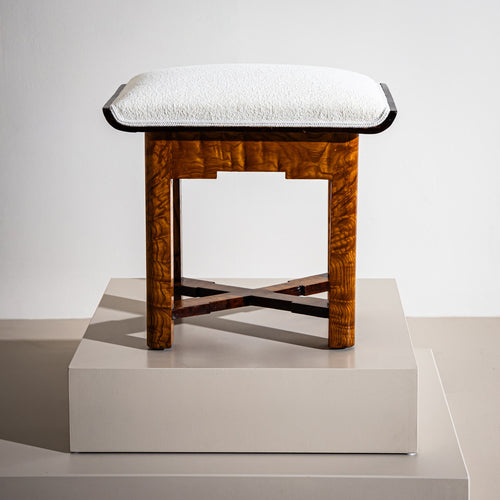 Art Deco Stool in Ash, probably France, 1920s