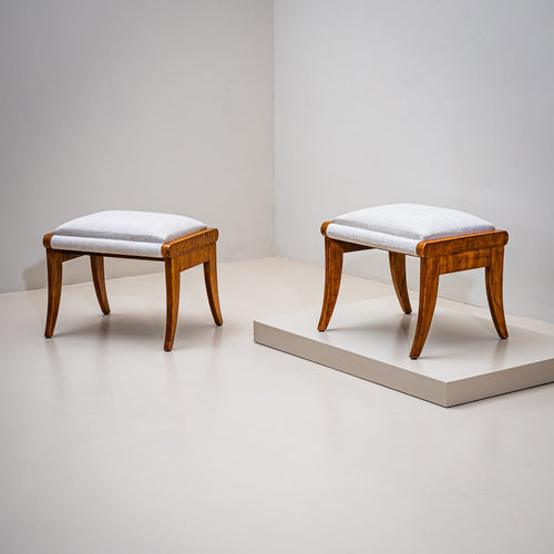 Pair of Biedermeier Stools in Ash, 19th Century