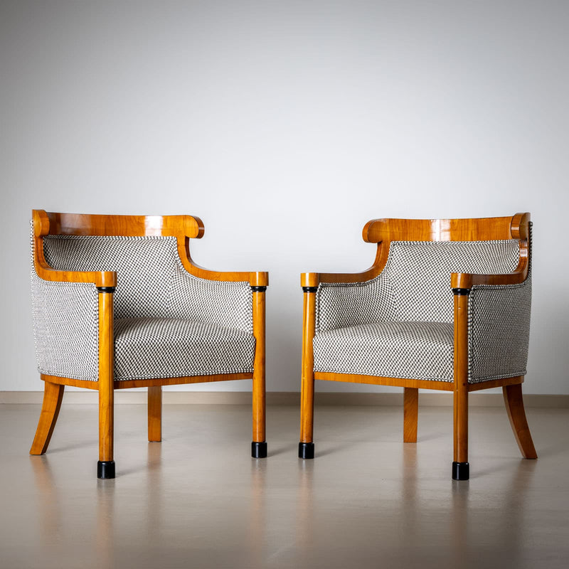 Pair of Biedermeier-style Armchairs, Late 19th Century