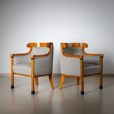 Pair of Biedermeier-style Armchairs, Late 19th Century