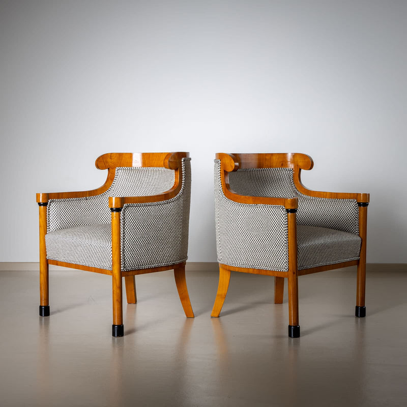 Pair of Biedermeier-style Armchairs, Late 19th Century