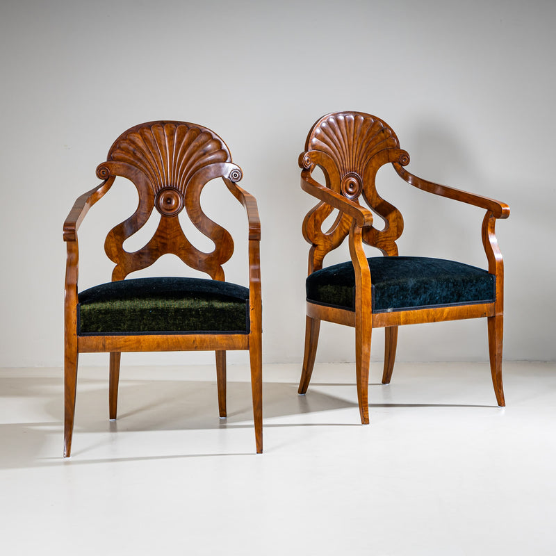 Pair of Biedermeier Armchairs, Germany, 19th Century