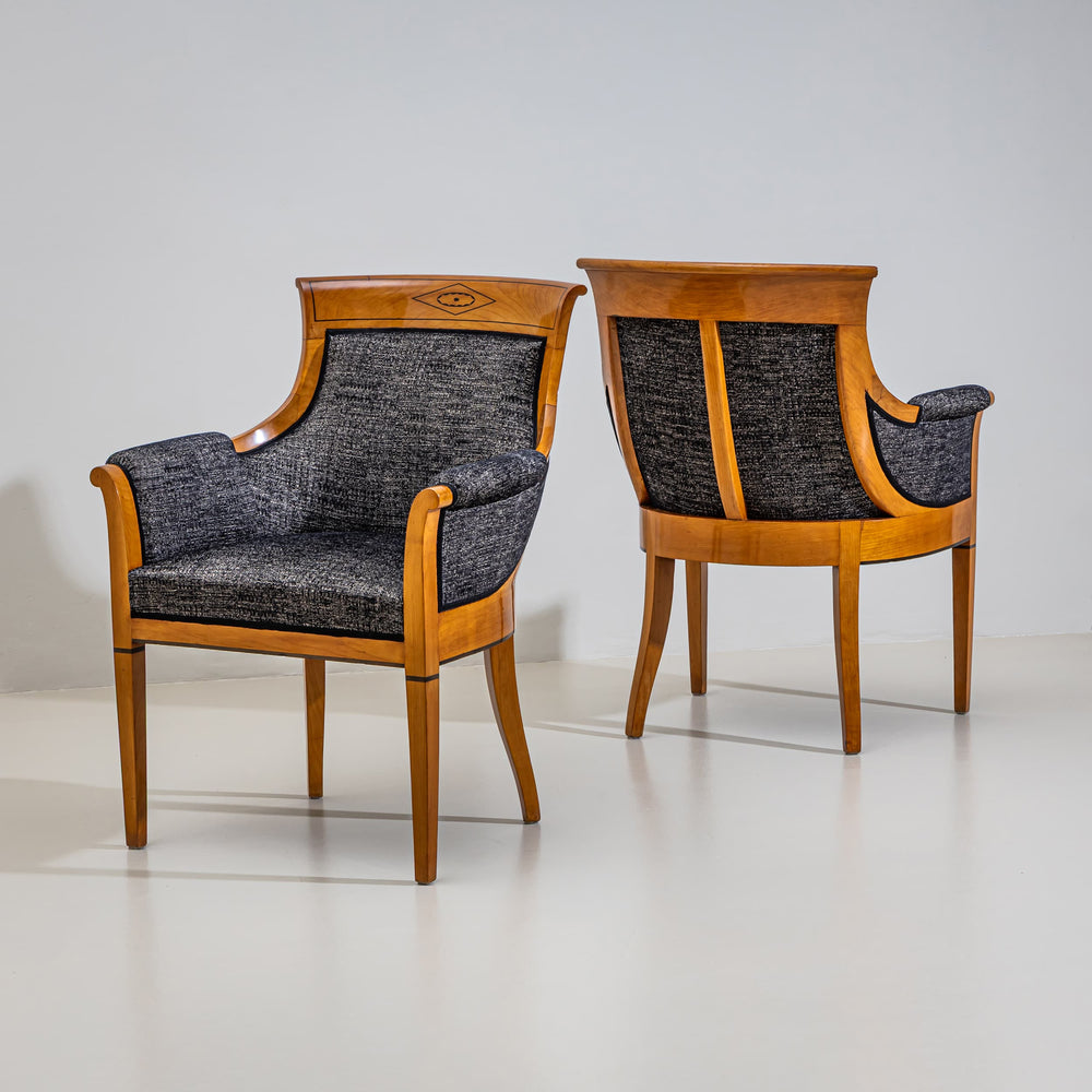Pair of Biedermeier-Style Armchairs, 20th Century