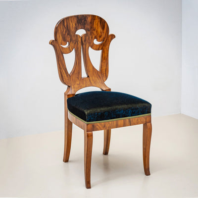 Set of Four Biedermeier Chairs in Walnut, 19th Century