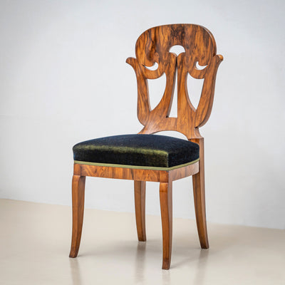 Set of Four Biedermeier Chairs in Walnut, 19th Century