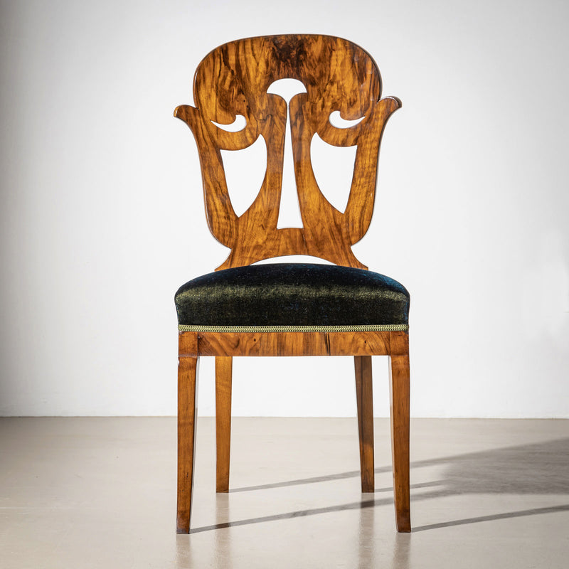 Set of Four Biedermeier Chairs in Walnut, 19th Century