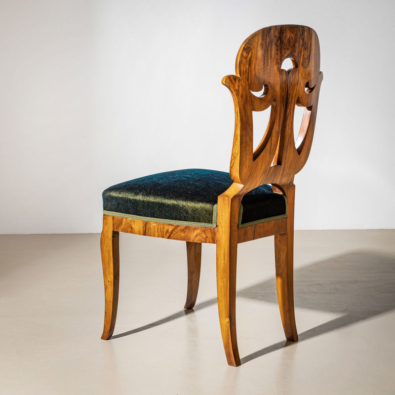 Set of Four Biedermeier Chairs in Walnut, 19th Century