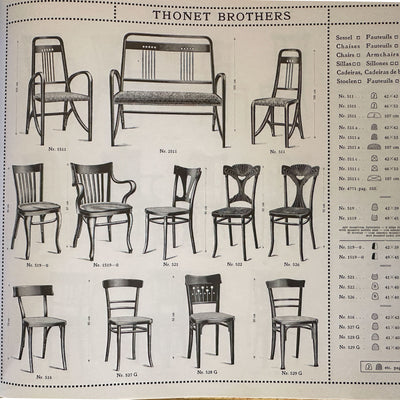 Art Nouveau Chairs, Model "511" and "1511" by Brothers Thonet, Vienna, First Half of the 20th Century