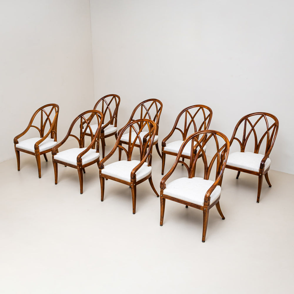 Set of eight armchairs, attributed to Maison Jansen, France, circa 1940