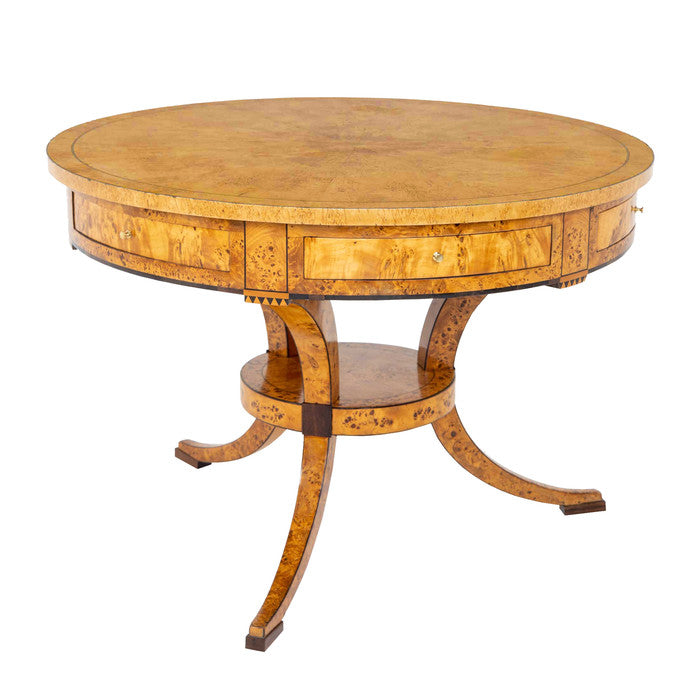 Biedermeier Game Table in Birch, Baltic States, early 19th Century