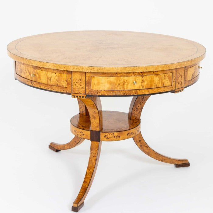 Biedermeier Game Table in Birch, Baltic States, early 19th Century