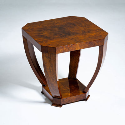 Art Deco Side Table in Walnut, 1920s